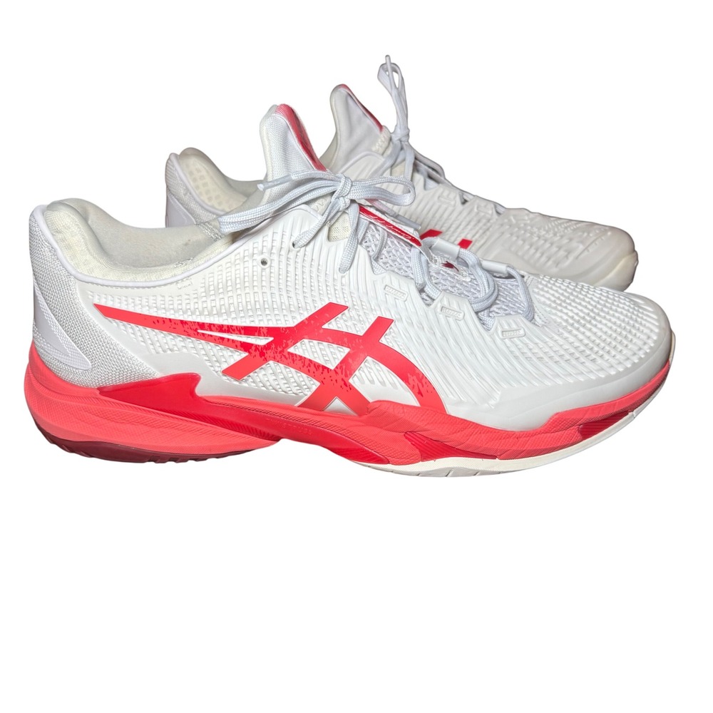 Asics Court FF 3 Mens Tennis Shoes White Red 1041A522 FlyteFoam Size 15